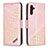 Custodia Portafoglio In Pelle Cover con Supporto B03F per Samsung Galaxy A04s Oro Rosa