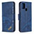 Custodia Portafoglio In Pelle Cover con Supporto B03F per Samsung Galaxy A21s Blu