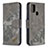 Custodia Portafoglio In Pelle Cover con Supporto B03F per Samsung Galaxy A21s Grigio Scuro