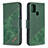 Custodia Portafoglio In Pelle Cover con Supporto B03F per Samsung Galaxy A21s Verde