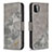 Custodia Portafoglio In Pelle Cover con Supporto B03F per Samsung Galaxy A22 5G Grigio Scuro