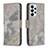 Custodia Portafoglio In Pelle Cover con Supporto B03F per Samsung Galaxy A23 4G Grigio Scuro