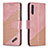 Custodia Portafoglio In Pelle Cover con Supporto B03F per Samsung Galaxy A50 Oro Rosa