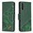 Custodia Portafoglio In Pelle Cover con Supporto B03F per Samsung Galaxy A50 Verde