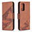 Custodia Portafoglio In Pelle Cover con Supporto B03F per Samsung Galaxy A52s 5G Marrone