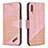 Custodia Portafoglio In Pelle Cover con Supporto B03F per Samsung Galaxy A70S Oro Rosa