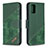 Custodia Portafoglio In Pelle Cover con Supporto B03F per Samsung Galaxy A71 4G A715 Verde