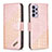 Custodia Portafoglio In Pelle Cover con Supporto B03F per Samsung Galaxy A73 5G Oro Rosa