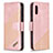 Custodia Portafoglio In Pelle Cover con Supporto B03F per Samsung Galaxy M02 Oro Rosa