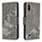 Custodia Portafoglio In Pelle Cover con Supporto B03F per Samsung Galaxy M10 Grigio Scuro