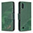 Custodia Portafoglio In Pelle Cover con Supporto B03F per Samsung Galaxy M10 Verde