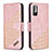 Custodia Portafoglio In Pelle Cover con Supporto B03F per Xiaomi POCO M3 Pro 5G Oro Rosa