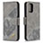 Custodia Portafoglio In Pelle Cover con Supporto B03F per Xiaomi Redmi Note 11 SE India 4G Grigio Scuro