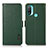 Custodia Portafoglio In Pelle Cover con Supporto B03H per Motorola Moto E30 Verde