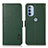 Custodia Portafoglio In Pelle Cover con Supporto B03H per Motorola Moto G31 Verde