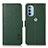 Custodia Portafoglio In Pelle Cover con Supporto B03H per Motorola Moto G41 Verde