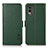 Custodia Portafoglio In Pelle Cover con Supporto B03H per Nokia C210 Verde