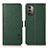 Custodia Portafoglio In Pelle Cover con Supporto B03H per Nokia G11 Verde