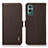 Custodia Portafoglio In Pelle Cover con Supporto B03H per OnePlus 9 Pro 5G Marrone