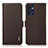 Custodia Portafoglio In Pelle Cover con Supporto B03H per Oppo Find X5 Lite 5G Marrone