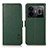 Custodia Portafoglio In Pelle Cover con Supporto B03H per Realme GT5 5G Verde