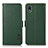 Custodia Portafoglio In Pelle Cover con Supporto B03H per Sony Xperia Ace III SOG08 Verde