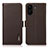 Custodia Portafoglio In Pelle Cover con Supporto B03H per Xiaomi Poco C65 Marrone