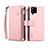 Custodia Portafoglio In Pelle Cover con Supporto B03S per Samsung Galaxy A42 5G Oro Rosa