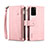 Custodia Portafoglio In Pelle Cover con Supporto B03S per Samsung Galaxy S20 Plus 5G Oro Rosa