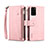Custodia Portafoglio In Pelle Cover con Supporto B03S per Samsung Galaxy S20 Plus Oro Rosa