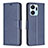 Custodia Portafoglio In Pelle Cover con Supporto B04F per Huawei Honor X7a Blu