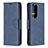 Custodia Portafoglio In Pelle Cover con Supporto B04F per Huawei P50 Blu