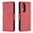 Custodia Portafoglio In Pelle Cover con Supporto B04F per Huawei P50 Rosso