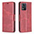 Custodia Portafoglio In Pelle Cover con Supporto B04F per Motorola Moto E13 Rosso