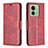 Custodia Portafoglio In Pelle Cover con Supporto B04F per Motorola Moto Edge (2023) 5G Rosso