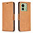 Custodia Portafoglio In Pelle Cover con Supporto B04F per Motorola Moto Edge 40 5G Marrone Chiaro