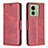 Custodia Portafoglio In Pelle Cover con Supporto B04F per Motorola Moto Edge 40 5G Rosso