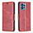 Custodia Portafoglio In Pelle Cover con Supporto B04F per Motorola Moto Edge Plus (2023) 5G Rosso