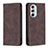 Custodia Portafoglio In Pelle Cover con Supporto B04F per Motorola Moto Edge X30 5G Marrone