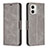 Custodia Portafoglio In Pelle Cover con Supporto B04F per Motorola Moto G73 5G Grigio