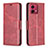 Custodia Portafoglio In Pelle Cover con Supporto B04F per Motorola Moto G84 5G Rosso