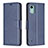 Custodia Portafoglio In Pelle Cover con Supporto B04F per Nokia C12 Blu