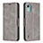 Custodia Portafoglio In Pelle Cover con Supporto B04F per Nokia C12 Grigio