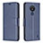 Custodia Portafoglio In Pelle Cover con Supporto B04F per Nokia C21 Blu