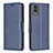 Custodia Portafoglio In Pelle Cover con Supporto B04F per Nokia C210 Blu