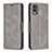 Custodia Portafoglio In Pelle Cover con Supporto B04F per Nokia C210 Grigio