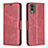 Custodia Portafoglio In Pelle Cover con Supporto B04F per Nokia C210 Rosso