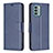 Custodia Portafoglio In Pelle Cover con Supporto B04F per Nokia G22 Blu