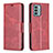 Custodia Portafoglio In Pelle Cover con Supporto B04F per Nokia G22 Rosso