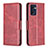 Custodia Portafoglio In Pelle Cover con Supporto B04F per OnePlus Nord CE 2 5G Rosso